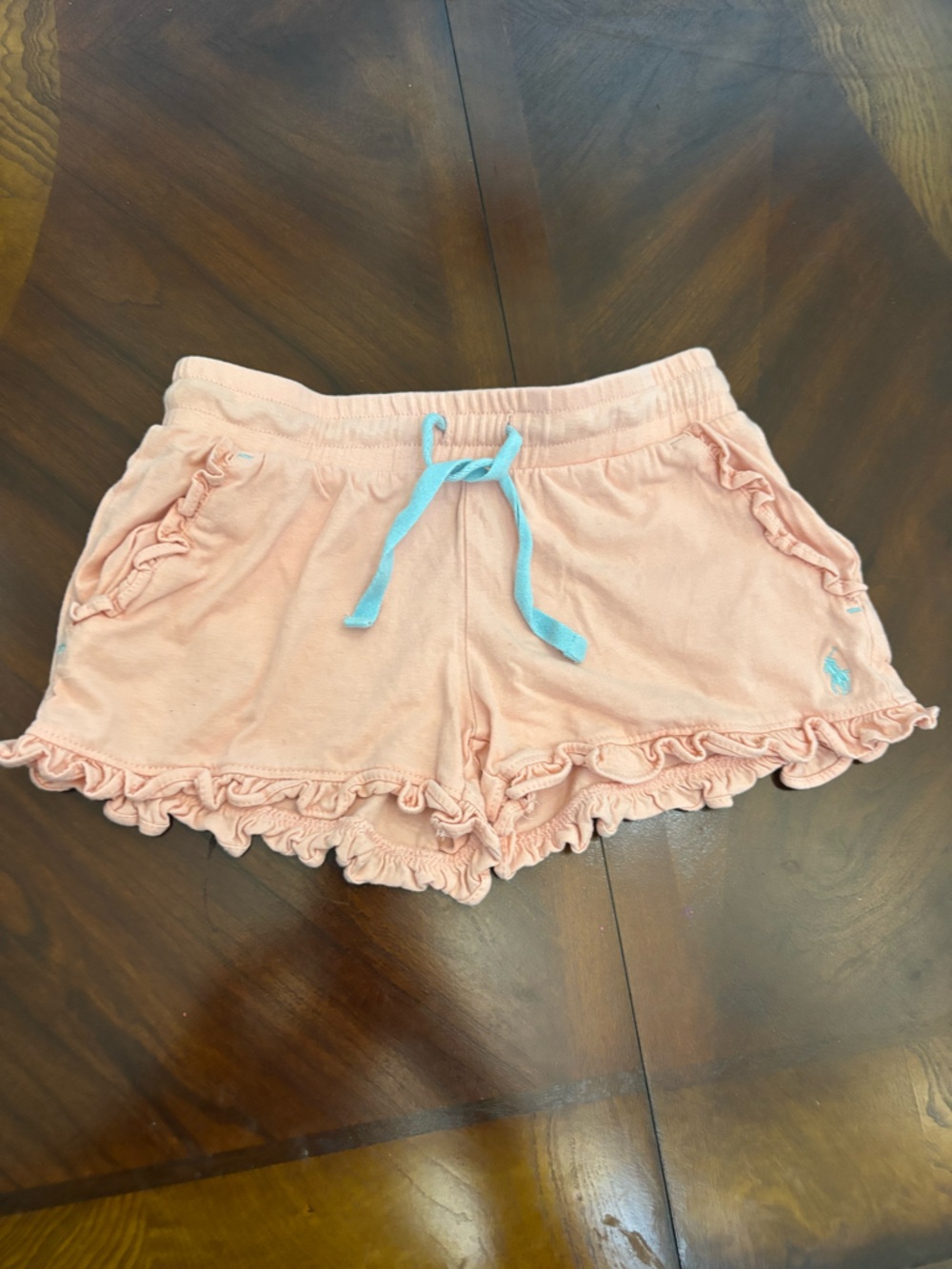 Polo by Ralph Lauren Peach Shorts with Light Blue Drawcord